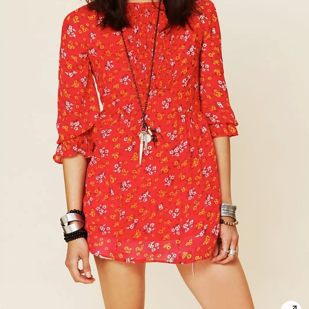 Free People Floral Court Me With Flowers Tunic